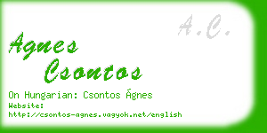 agnes csontos business card